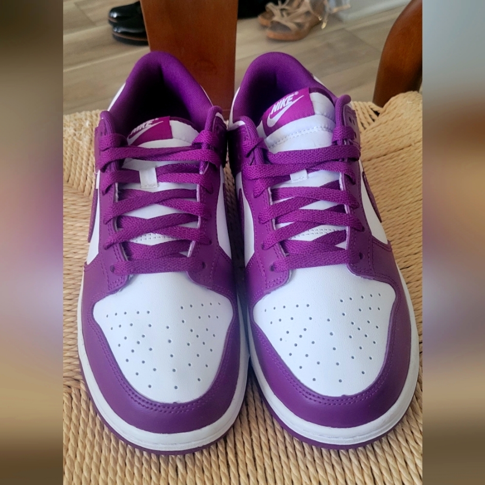 Nike Mens Purple and White Dunk Low Retro